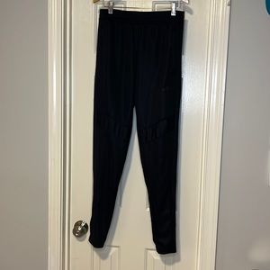 All Black adidas track pants